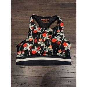 MinkPink Move Floral Mesh Sports Bra, Size Small